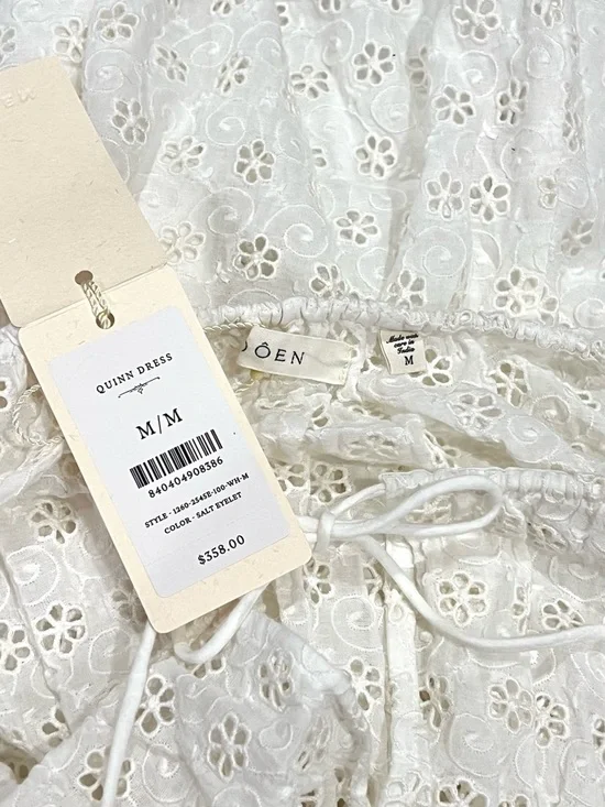 DÔEN Quinn Eyelet Dress Salt White Cotton Romantic Prairie NEW NWT - Picture 7 of 9